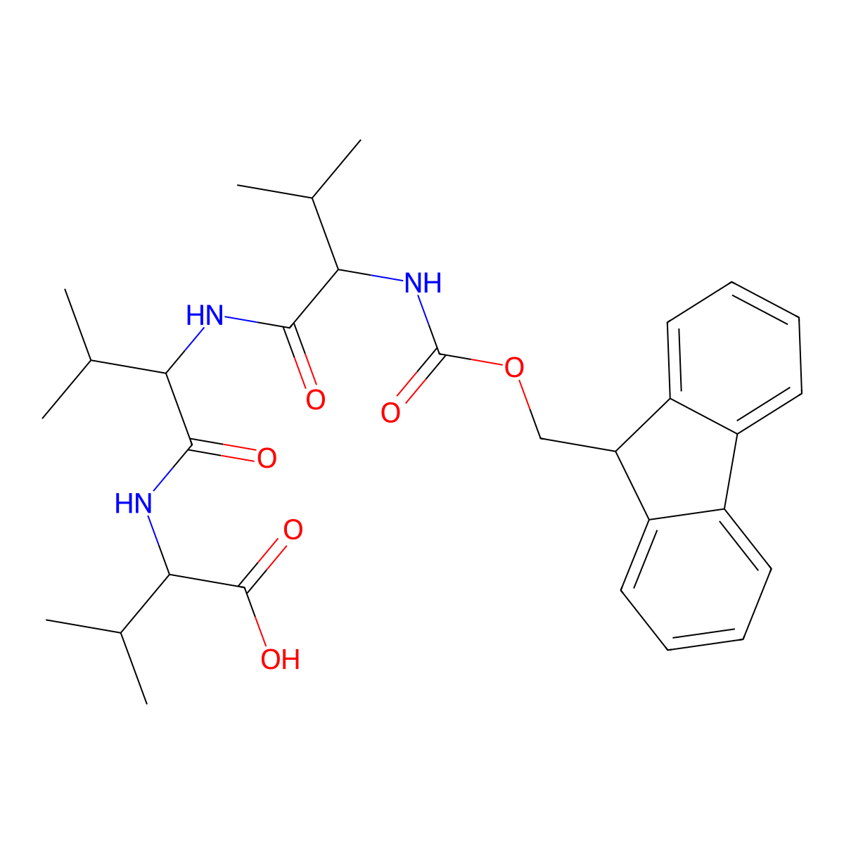 N-{[(9H-Fluoren-9-yl)methoxy]carbonyl}-L-valyl-L-valyl-L-valine molecular structure, CAS 649757-37-9