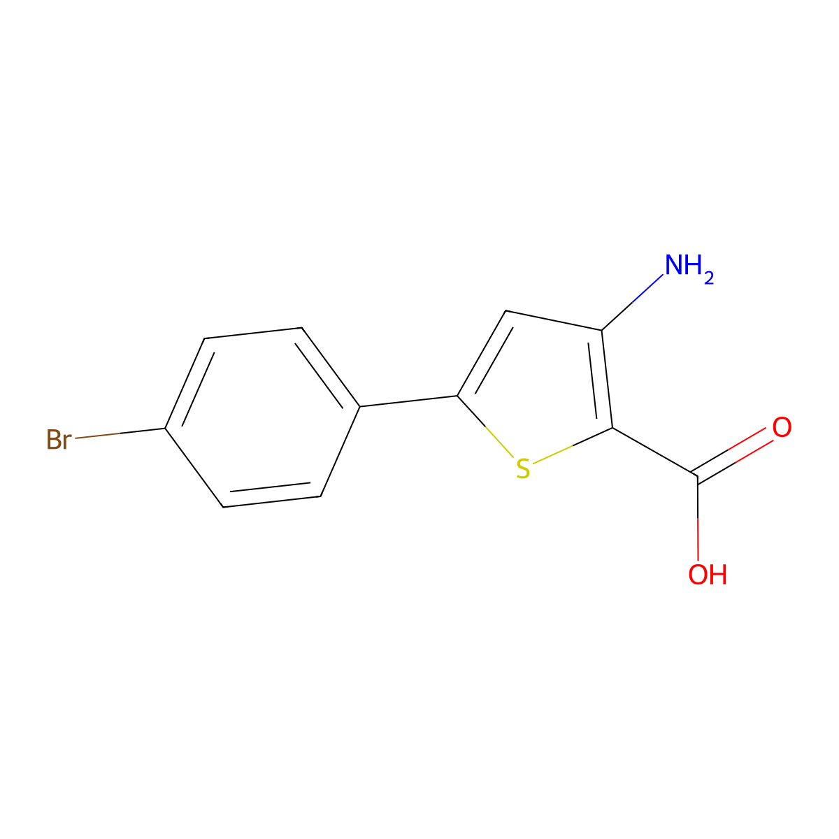 3-Amino-5-(4-bromophenyl)thiophene-2-carboxylic acid molecular structure, CAS 649757-51-7