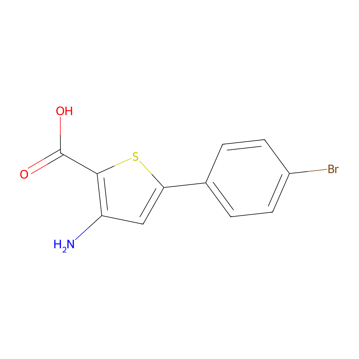 3-Amino-5-(4-bromophenyl)thiophene-2-carboxylic acid molecular structure, CAS 649757-51-7