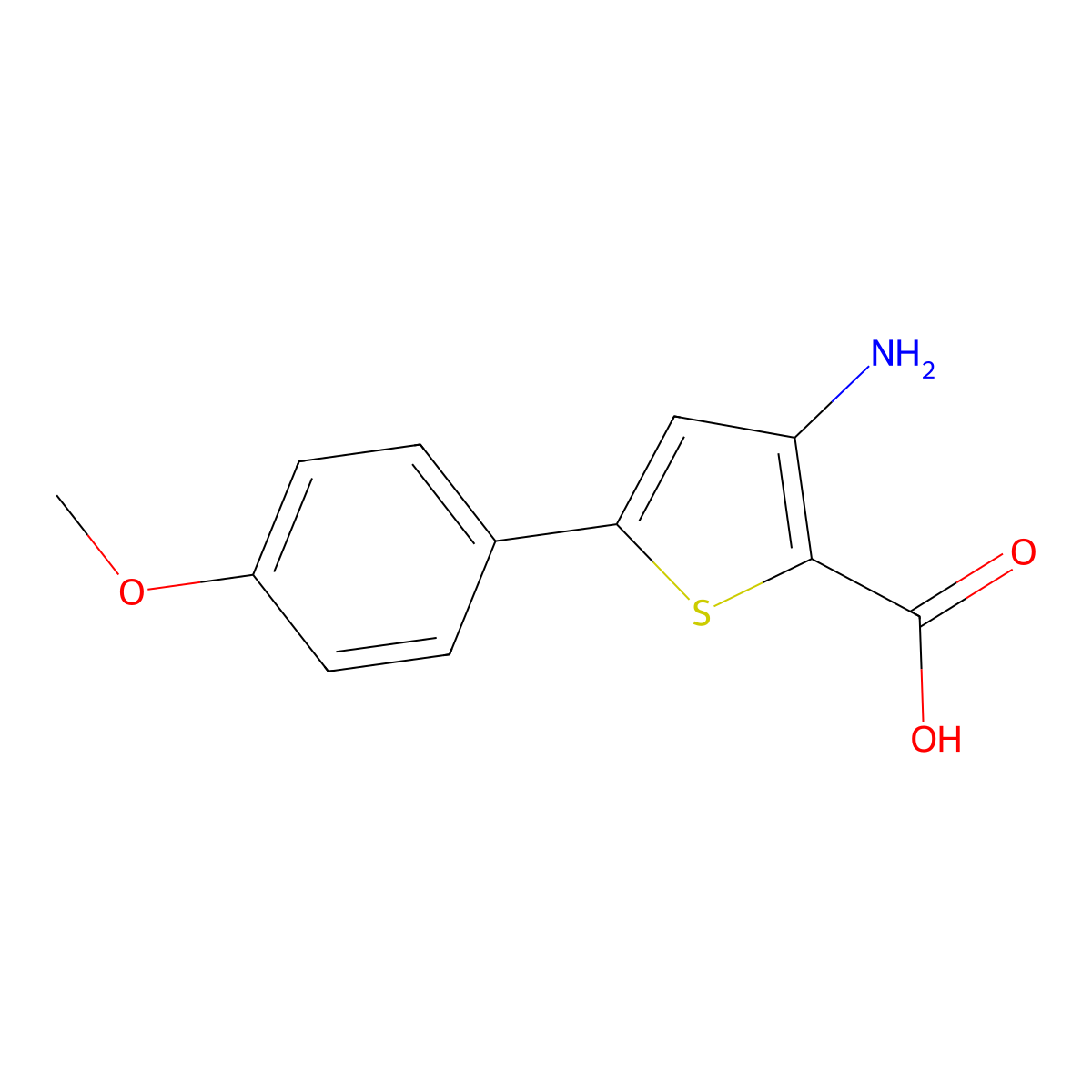 3-Amino-5-(4-methoxyphenyl)thiophene-2-carboxylic acid molecular structure, CAS 649757-53-9