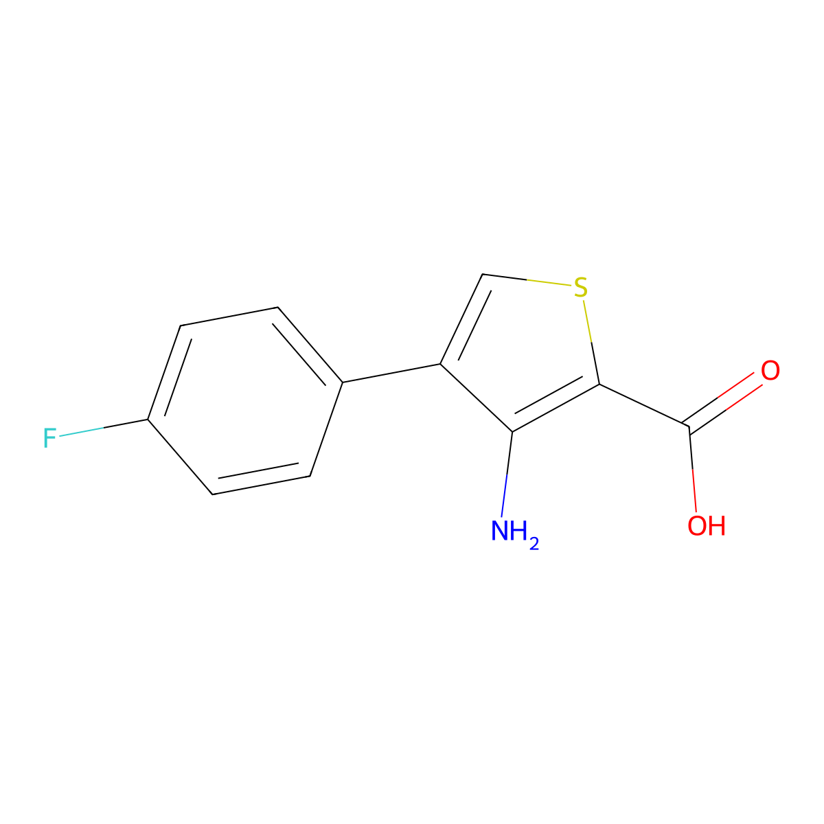 3-Amino-4-(4-fluorophenyl)thiophene-2-carboxylic acid molecular structure, CAS 649757-58-4