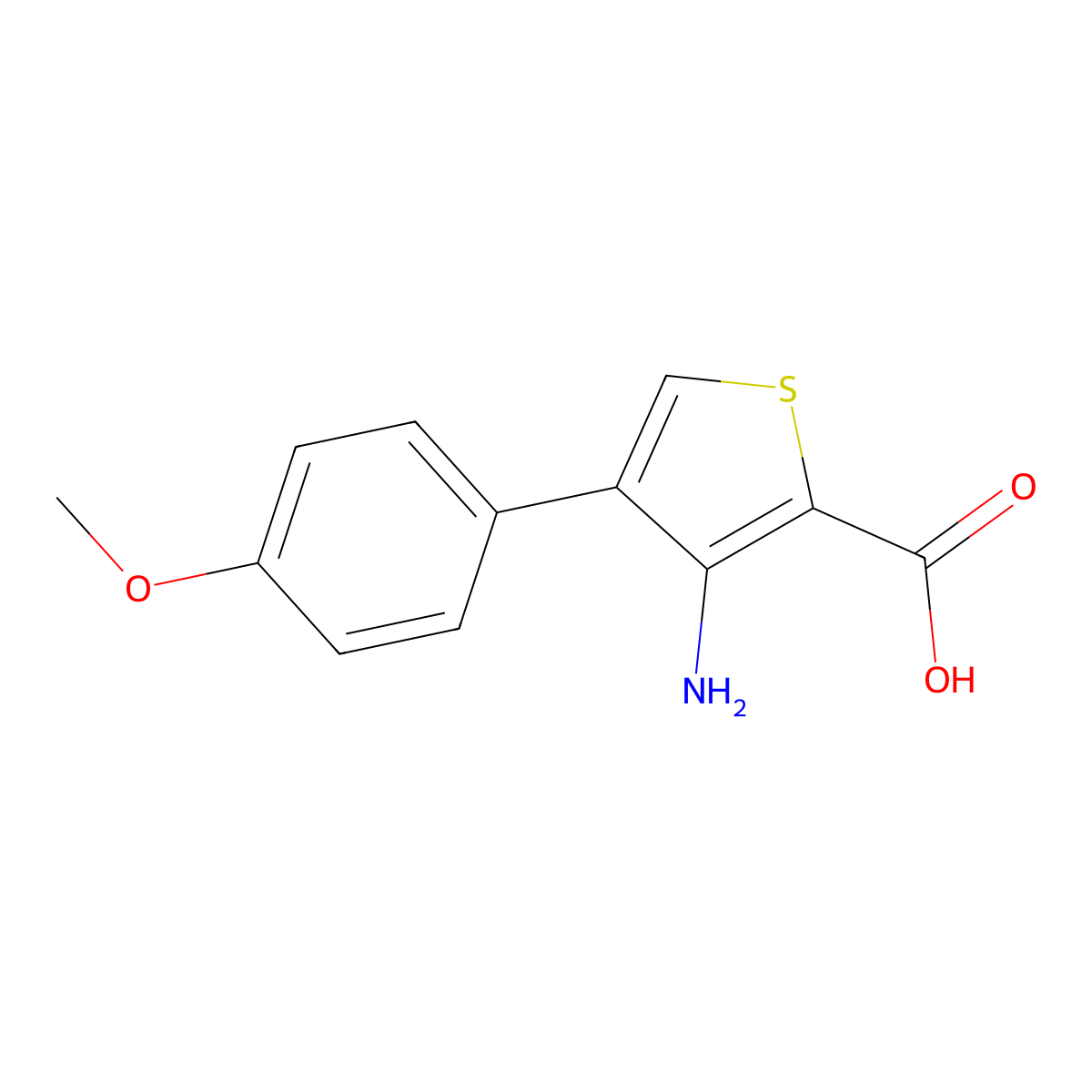 3-Amino-4-(4-methoxyphenyl)thiophene-2-carboxylic acid molecular structure, CAS 649757-61-9