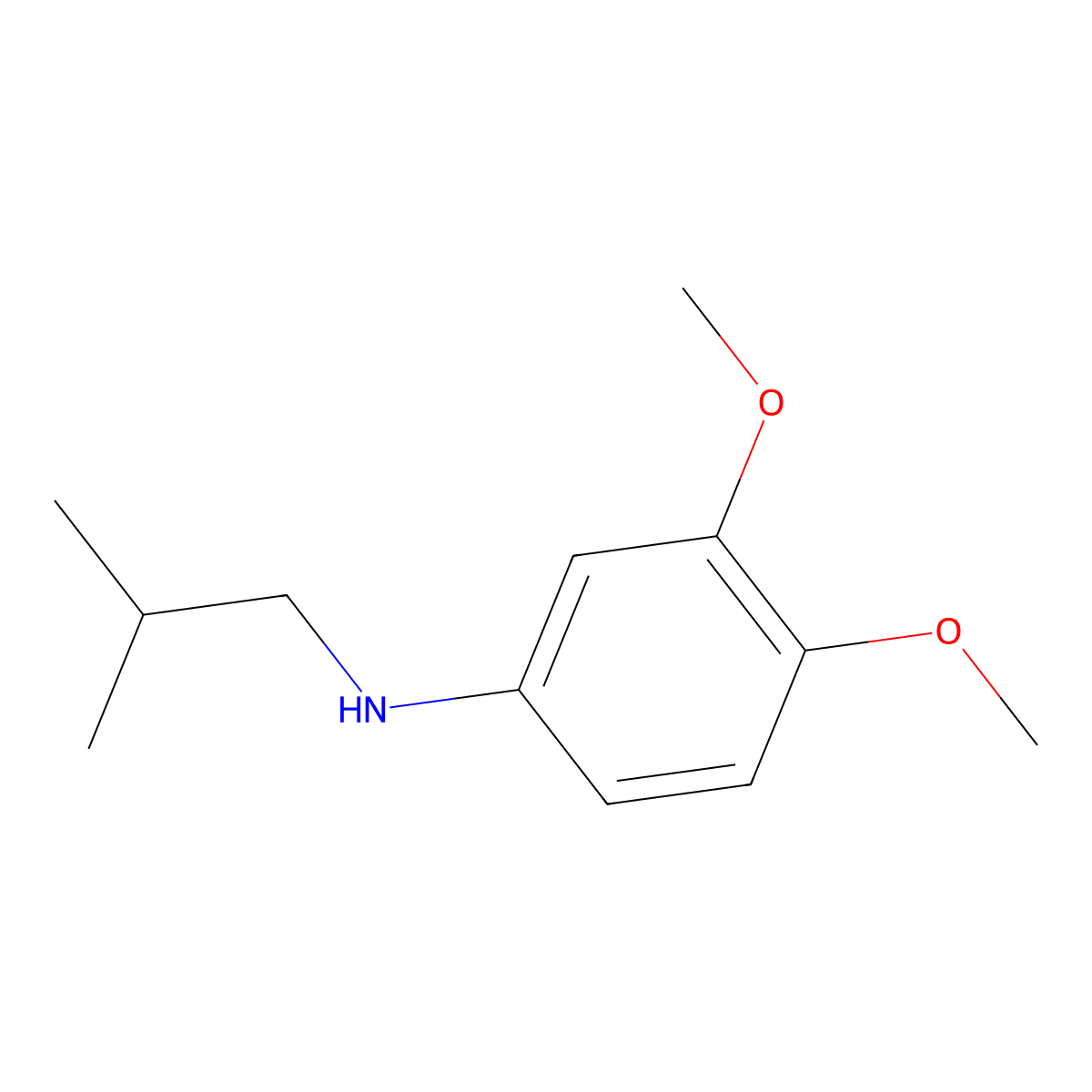 3,4-Dimethoxy-N-(2-methylpropyl)aniline molecular structure, CAS 649763-34-8