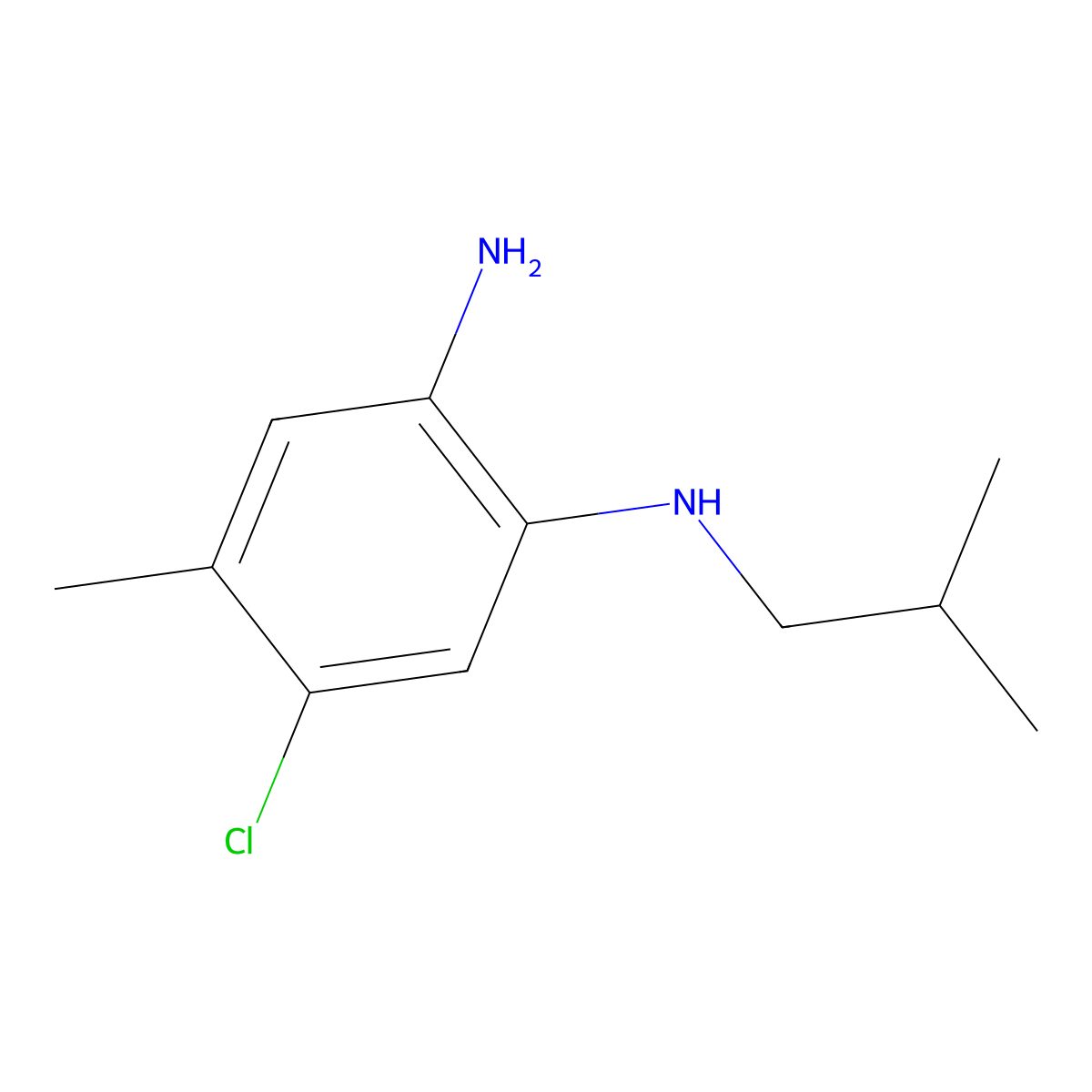 5-Chloro-N1-isobutyl-4-methylbenzene-1,2-diamine molecular structure, CAS 649763-40-6