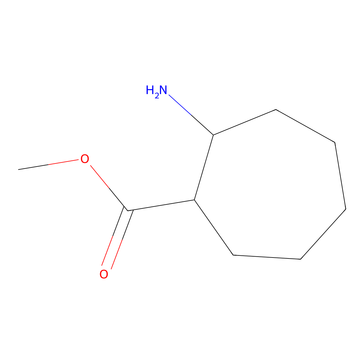 cis-2-Aminocycloheptanecarboxylic acid methyl ester molecular structure, CAS 649765-18-4