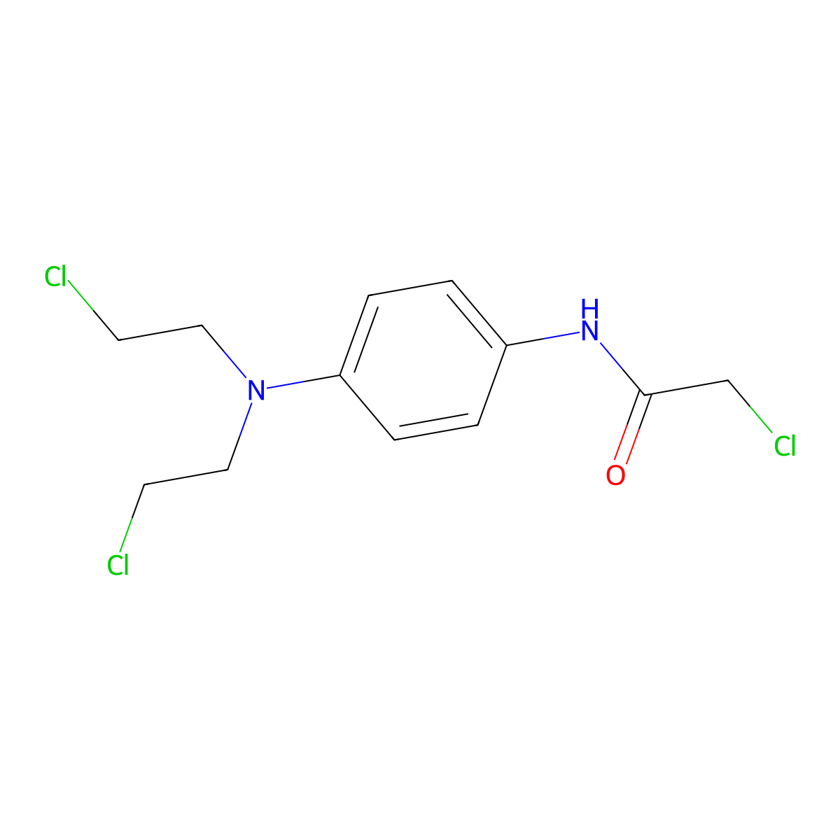 N-{4-[Bis(2-chloroethyl)amino]phenyl}-2-chloroacetamide molecular structure, CAS 64977-03-3