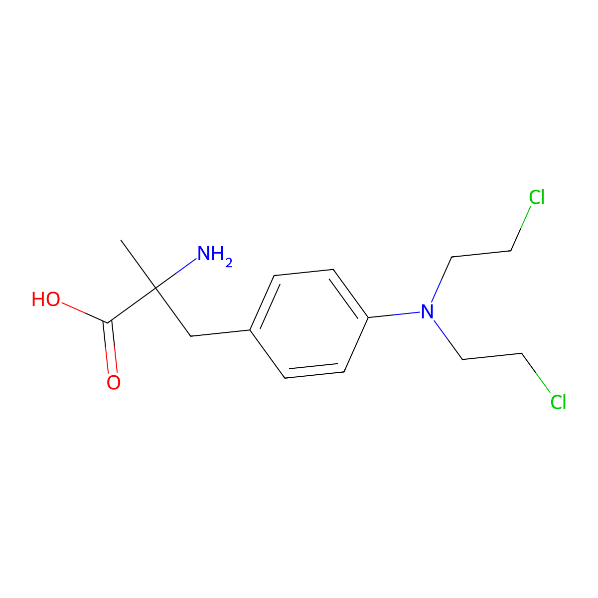Alanine, 3-(p-(bis(2-chloroethyl)amino)phenyl)-2-methyl- molecular structure, CAS 64977-06-6
