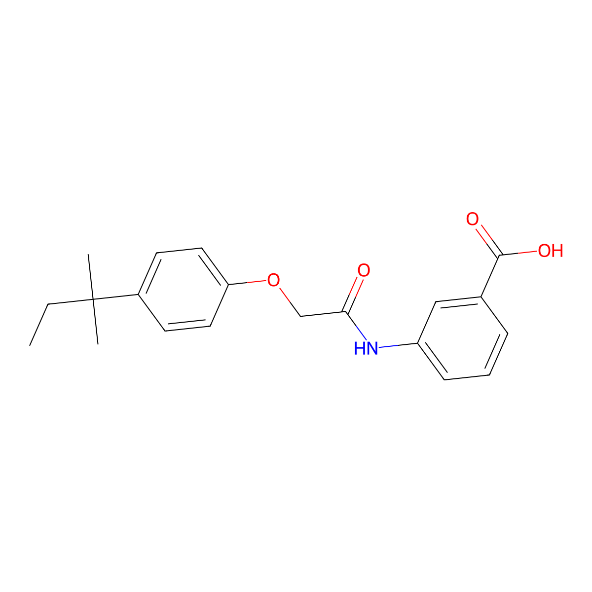 3-({[4-(2-Methylbutan-2-yl)phenoxy]acetyl}amino)benzoic acid molecular structure, CAS 649773-66-0