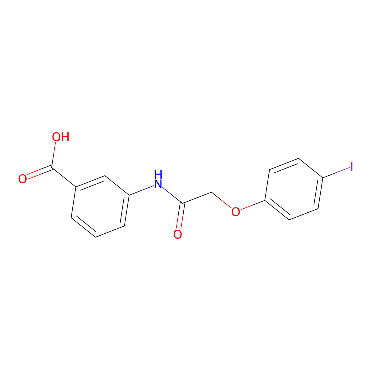 3-[2-(4-Iodophenoxy)acetamido]benzoic acid molecular structure, CAS 649773-75-1