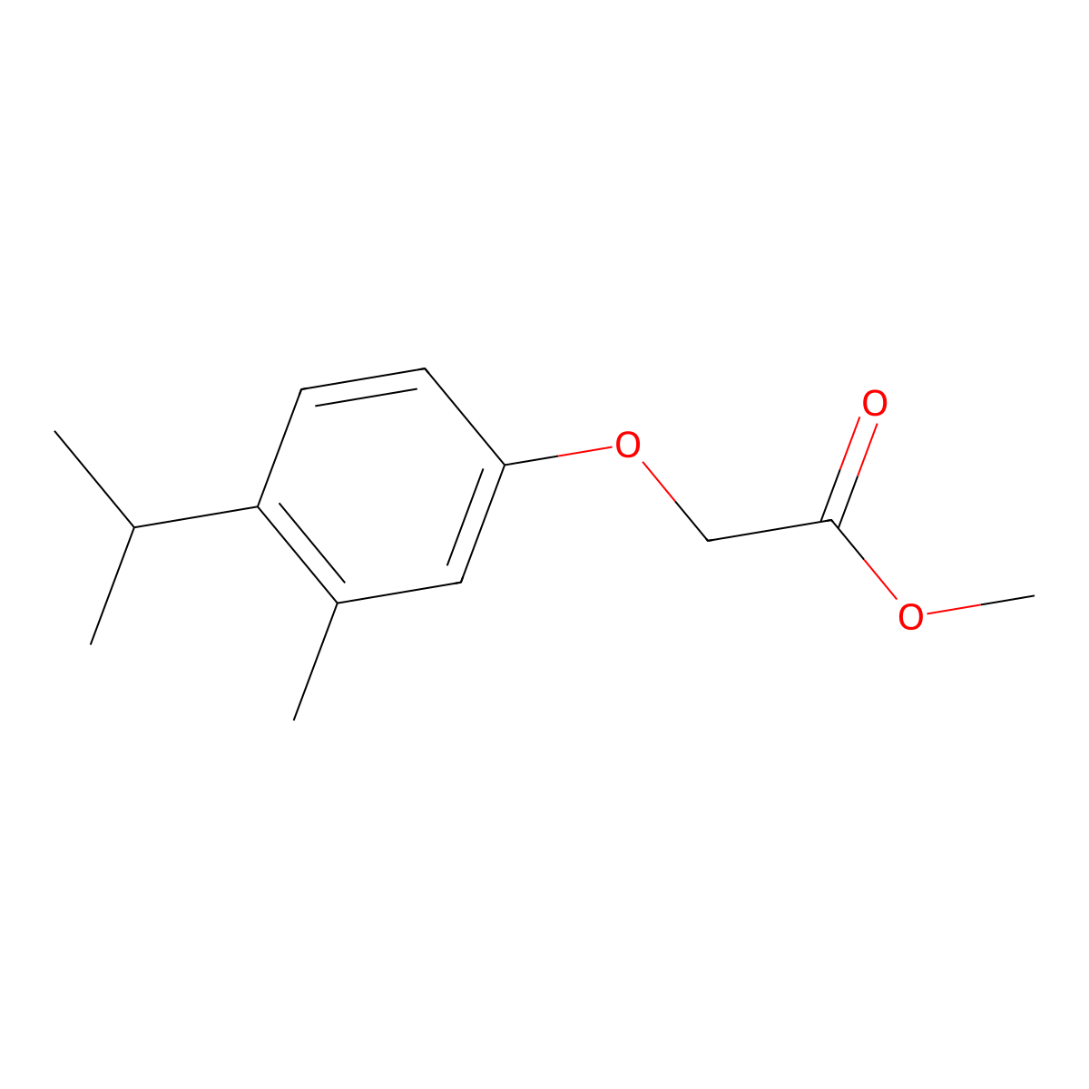 Methyl 2-(4-isopropyl-3-methylphenoxy)acetate molecular structure, CAS 649774-36-7