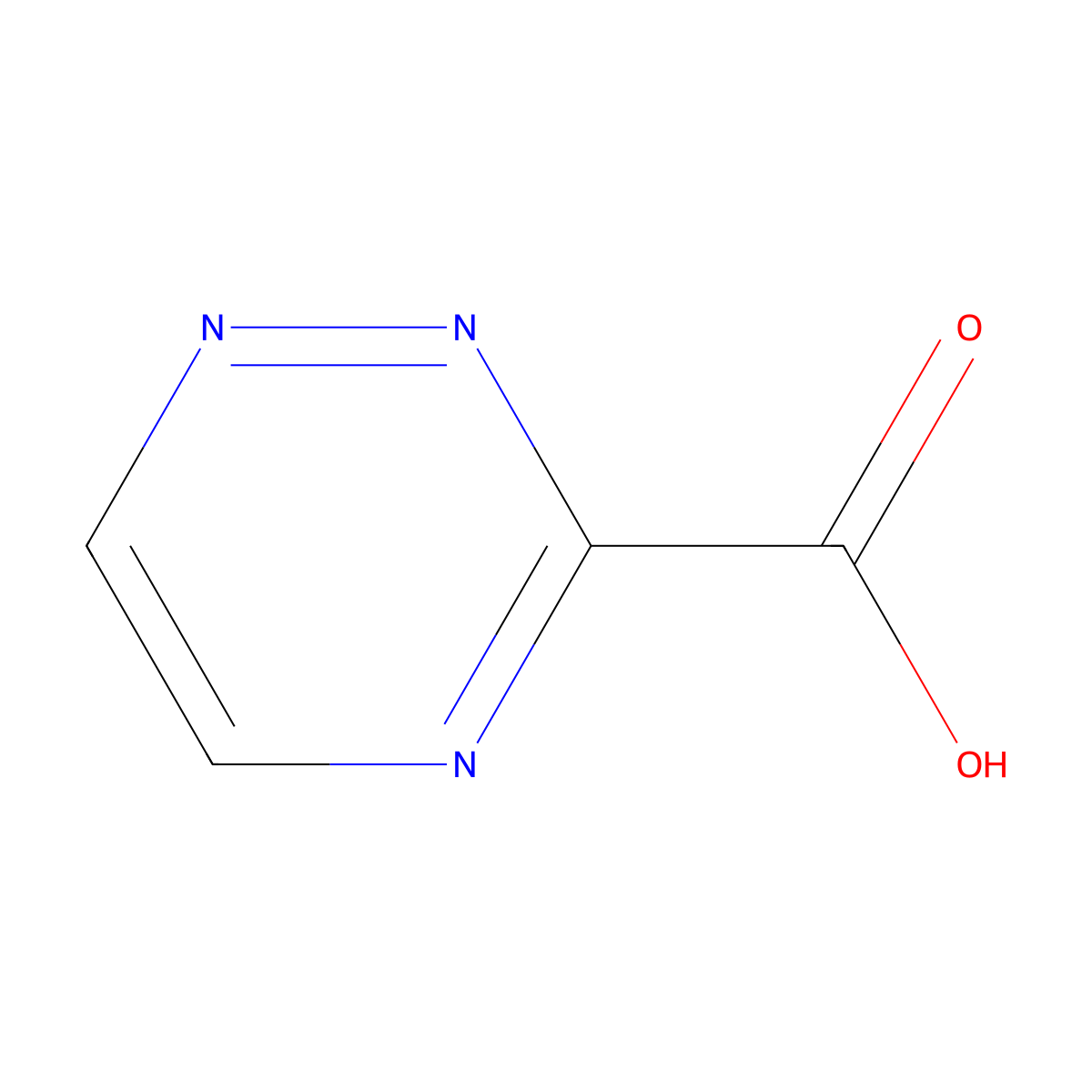 1,2,4-Triazine-3-carboxylic acid molecular structure, CAS 6498-04-0