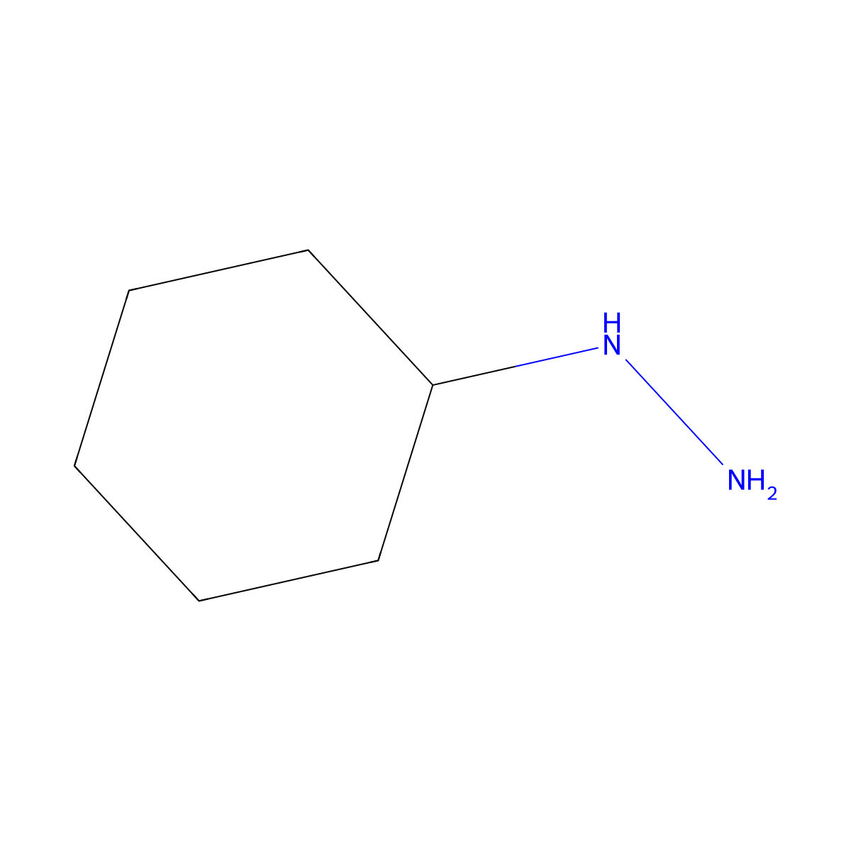 Cyclohexylhydrazine molecular structure, CAS 6498-34-6