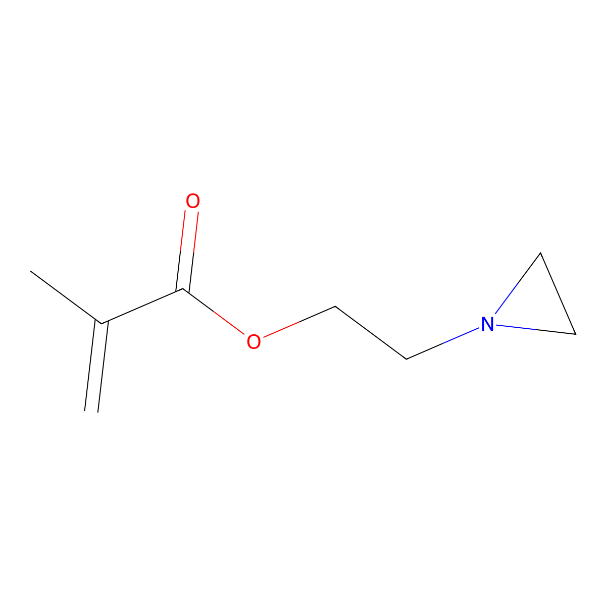 2-Propenoic acid, 2-methyl-, 2-(1-aziridinyl)ethyl ester molecular structure, CAS 6498-81-3
