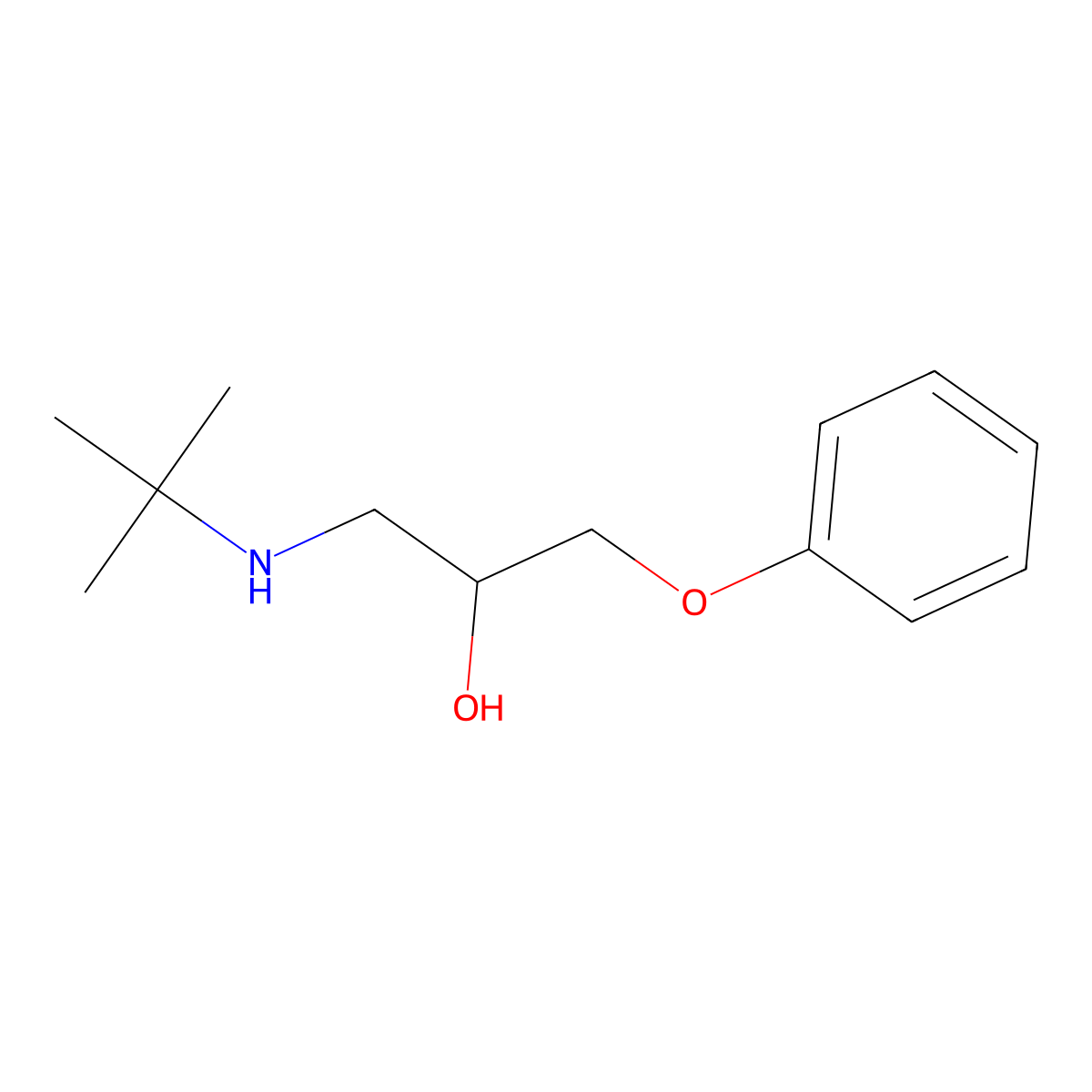 1-(Tert-butylamino)-3-phenoxypropan-2-ol molecular structure, CAS 64980-40-1