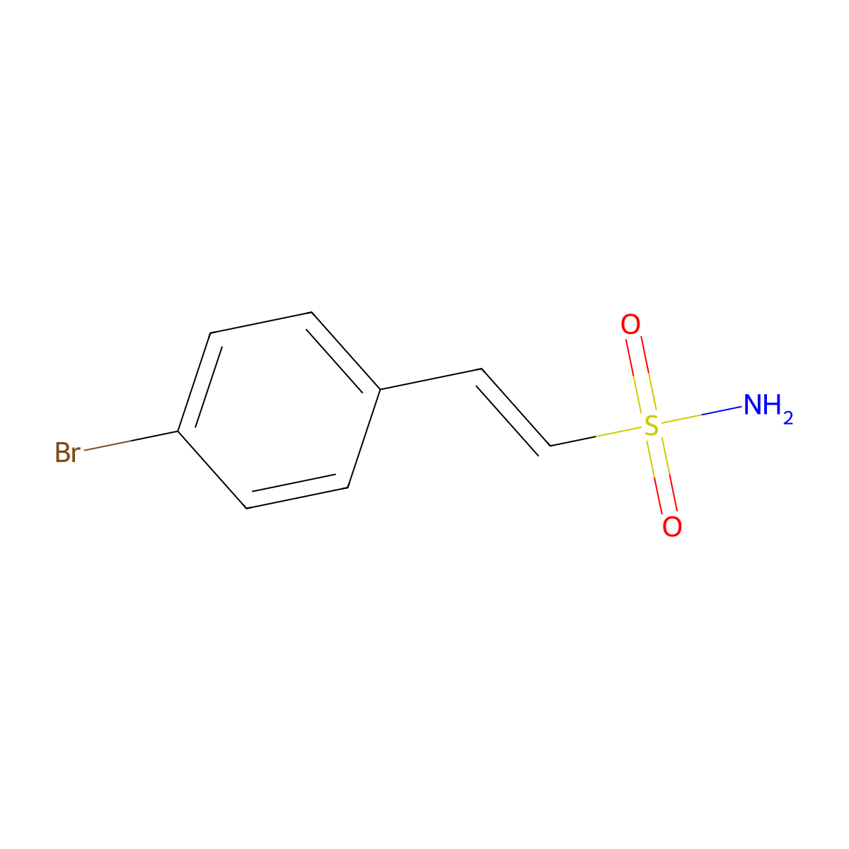 (E)-2-(4-Bromophenyl)ethene-1-sulfonamide molecular structure, CAS 64984-12-9
