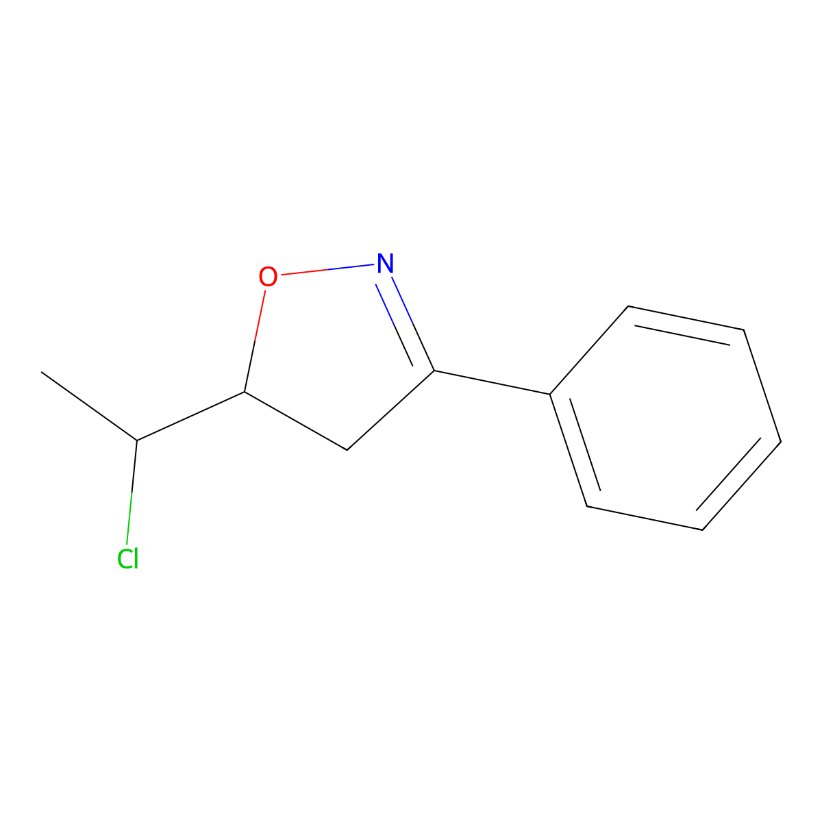 5-(1-Chloroethyl)-3-phenyl-4,5-dihydro-1,2-oxazole molecular structure, CAS 64984-97-0