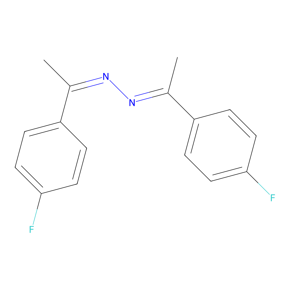 1-(4-Fluorophenyl)ethanone [1-(4-fluorophenyl)ethylidene]hydrazone molecular structure, CAS 64985-95-1