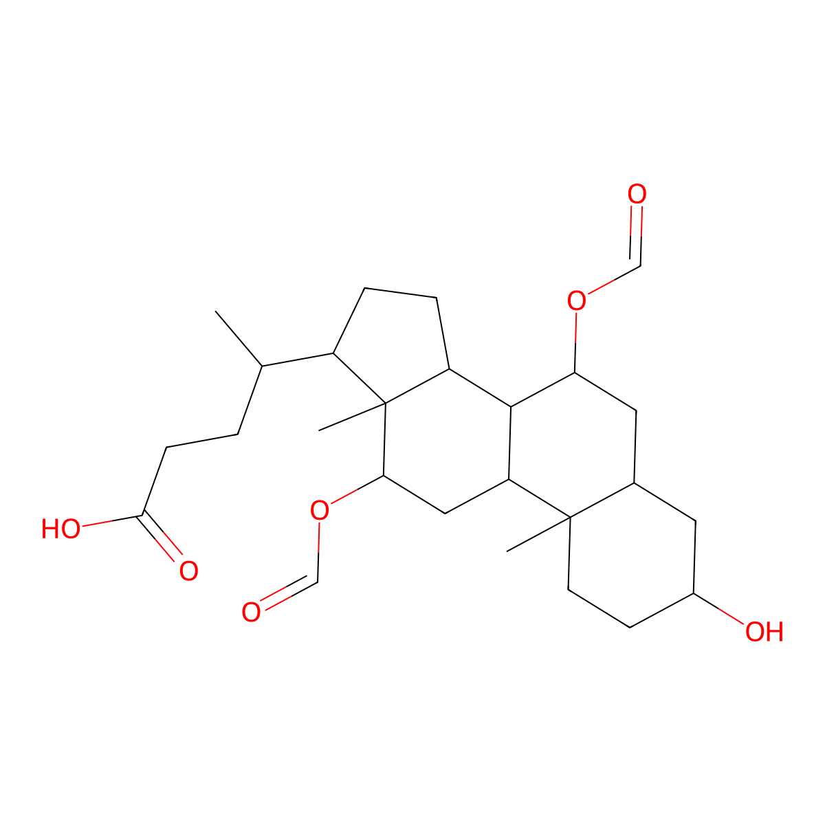 3a-Hydroxy-7a,12a-diformyloxy-5b-cholan-24-oic acid molecular structure, CAS 64986-86-3