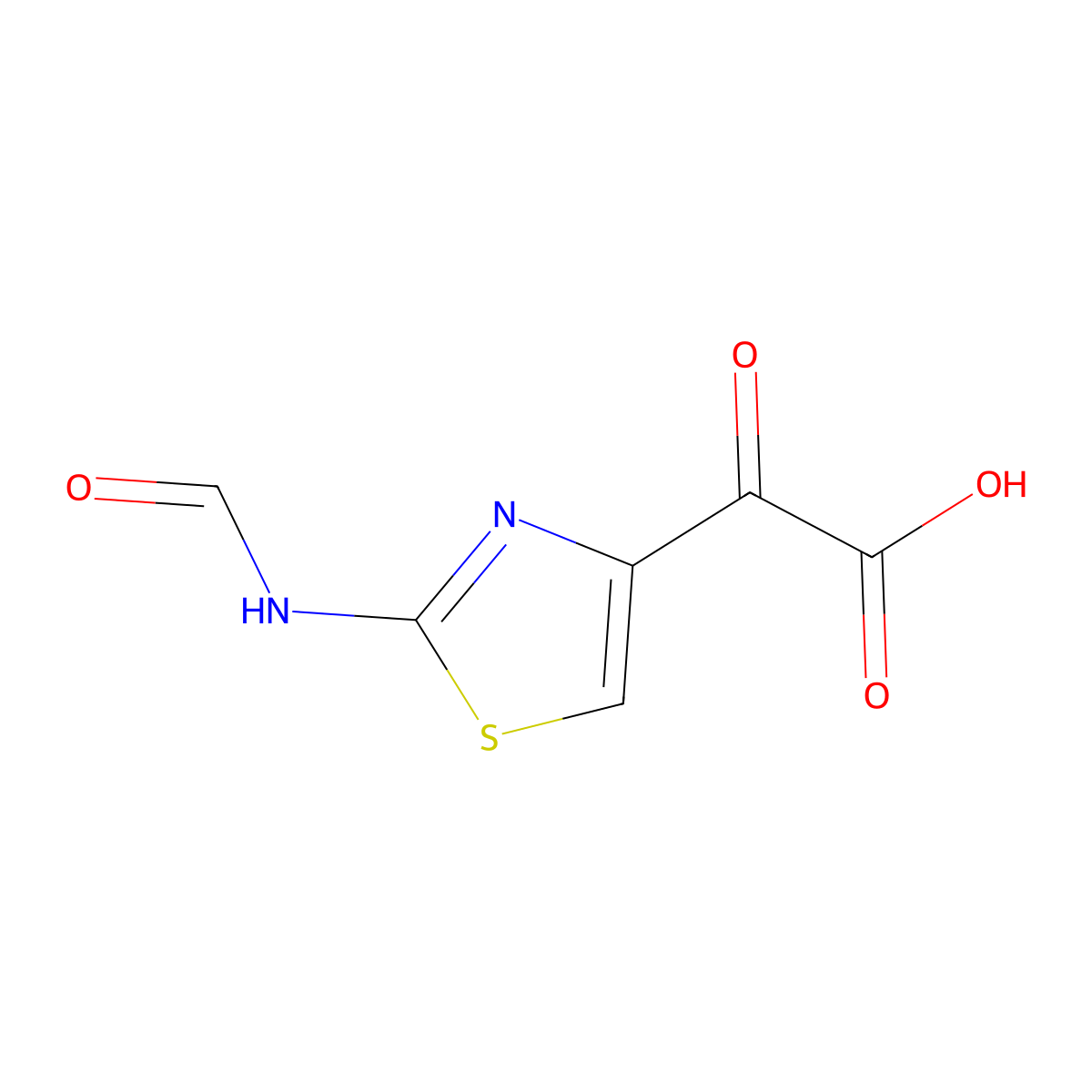 (2-Formamido-1,3-thiazol-4-yl)(oxo)acetic acid molecular structure, CAS 64987-06-0