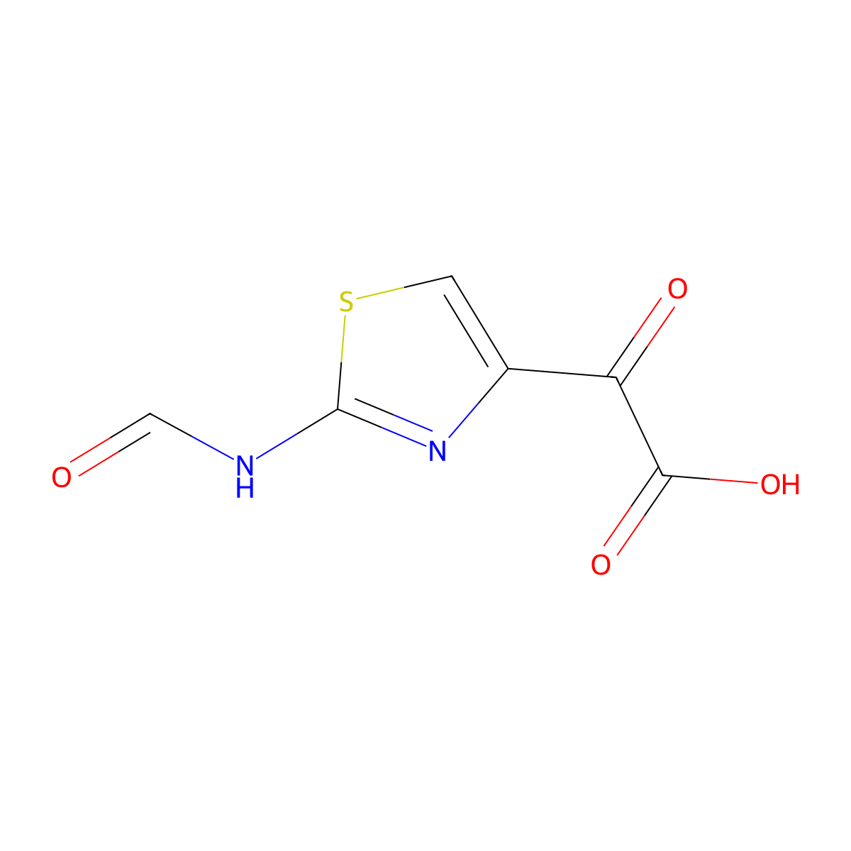 (2-Formamido-1,3-thiazol-4-yl)(oxo)acetic acid molecular structure, CAS 64987-06-0