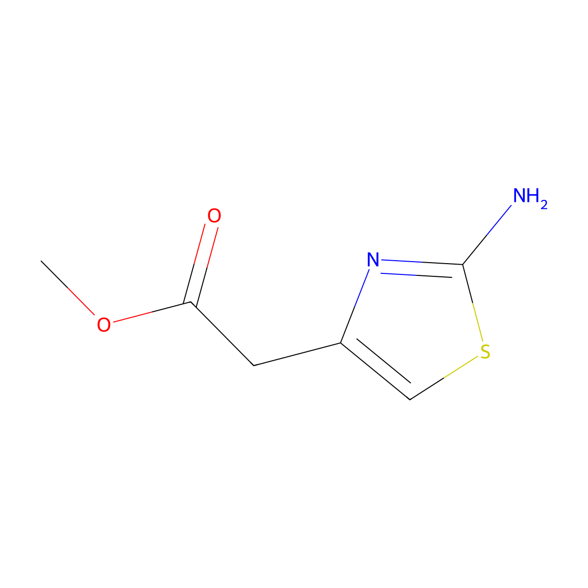 Methyl 2-(2-amino-1,3-thiazol-4-yl)acetate molecular structure, CAS 64987-16-2
