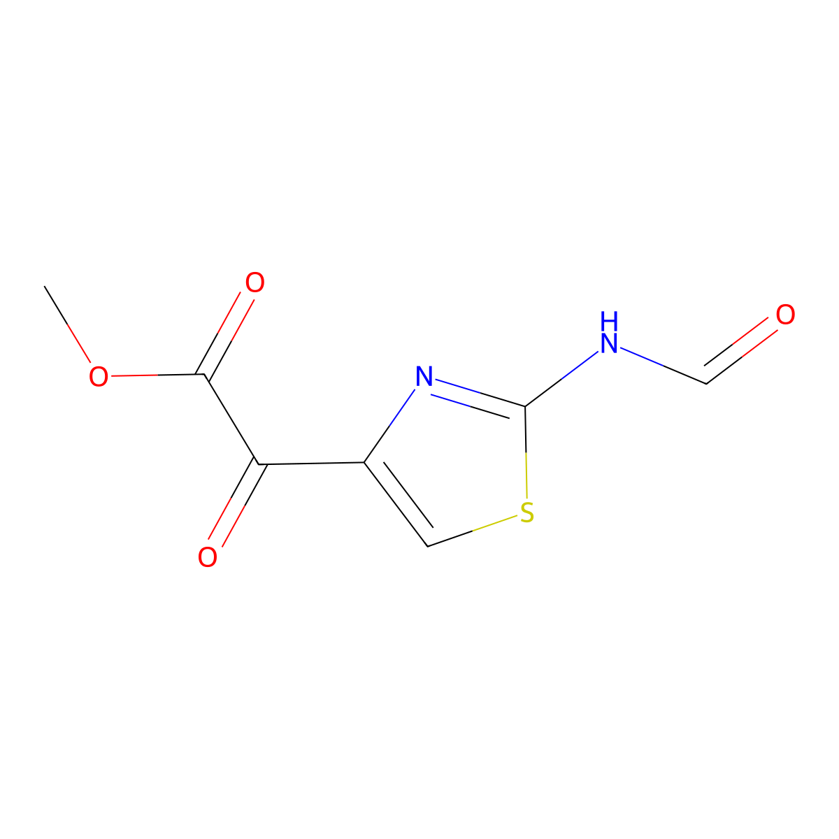 Methyl 2-(2-formamidothiazol-4-yl)-2-oxoacetate molecular structure, CAS 64987-18-4