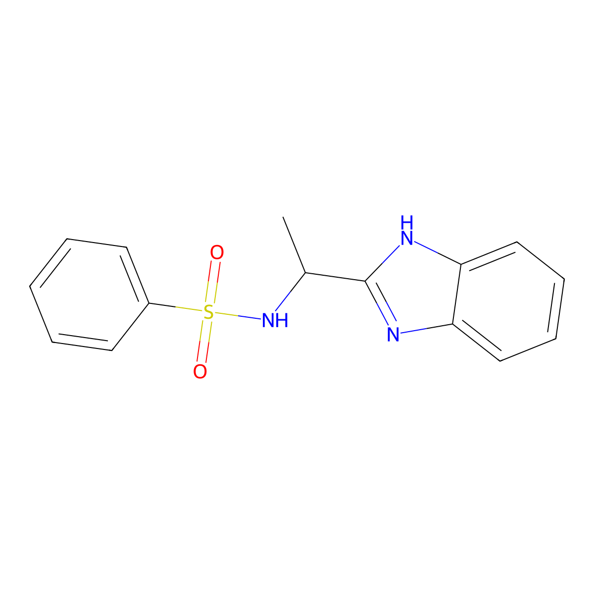 N-[1-(1H-benzimidazol-2-yl)ethyl]benzenesulfonamide molecular structure, CAS 64988-30-3