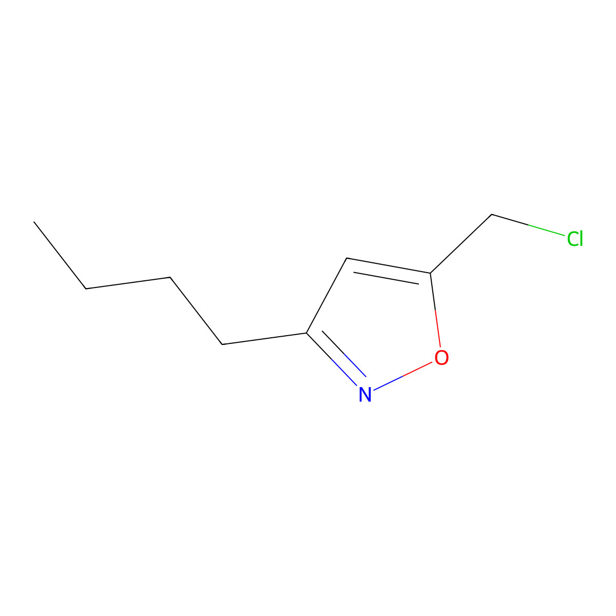 3-Butyl-5-(chloromethyl)-1,2-oxazole molecular structure, CAS 64988-72-3