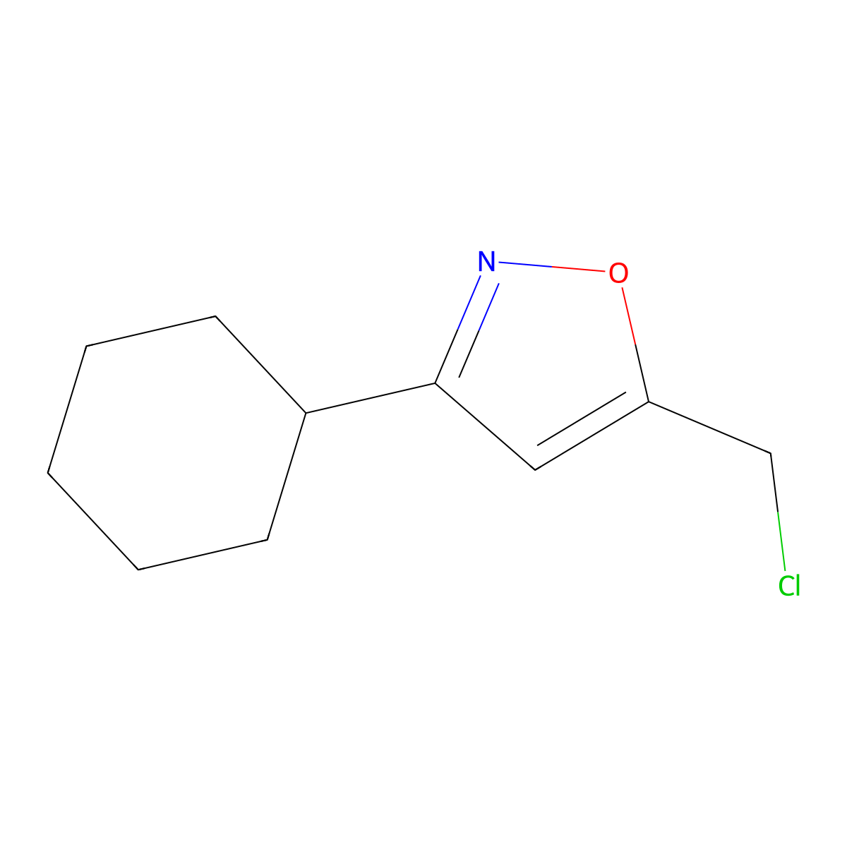 5-(Chloromethyl)-3-cyclohexylisoxazole molecular structure, CAS 64988-76-7