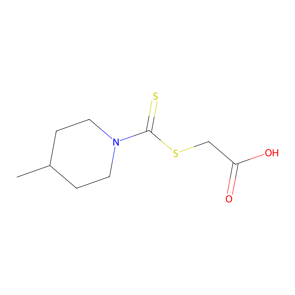 2-(4-methylpiperidine-1-carbothioyl)sulfanylacetic Acid molecular structure, CAS 6499-12-3