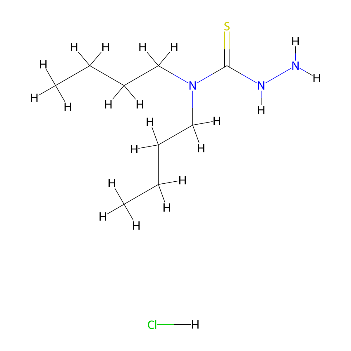N,N-Dibutylhydrazinecarbothioamide hydrochloride molecular structure, CAS 6499-16-7