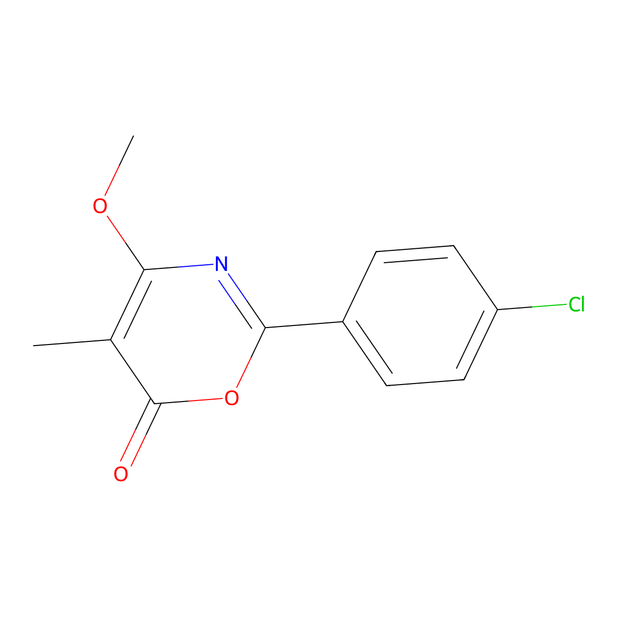 2-(4-Chlorophenyl)-4-methoxy-5-methyl-1,3-oxazin-6-one molecular structure, CAS 6499-24-7