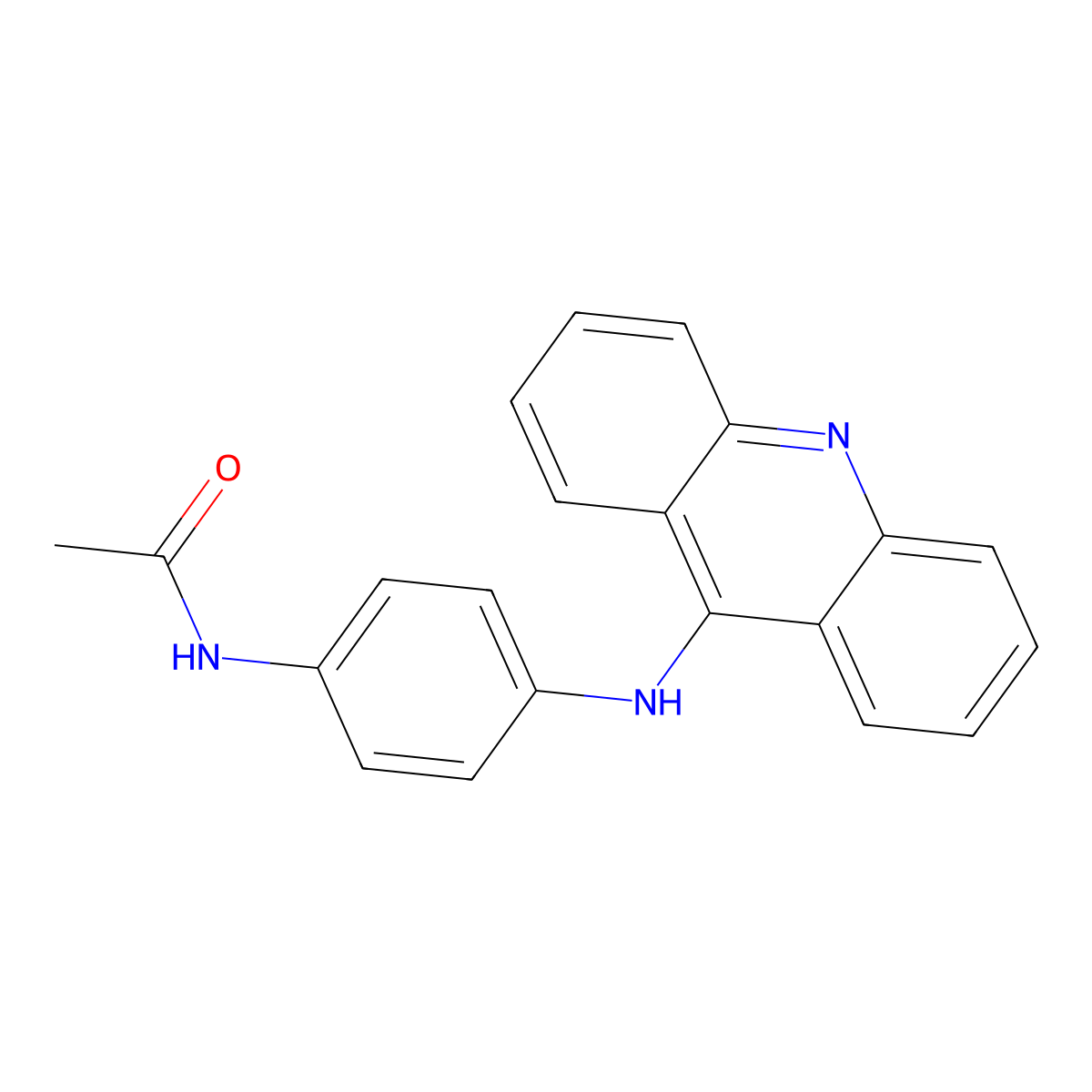 Acetanilide, 4'-(9-acridinylamino)- molecular structure, CAS 64990-15-4