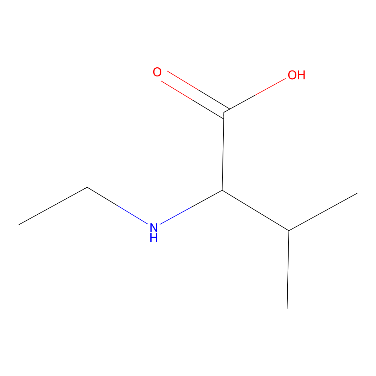 2-(Ethylamino)-3-methylbutanoic acid molecular structure, CAS 64991-31-7