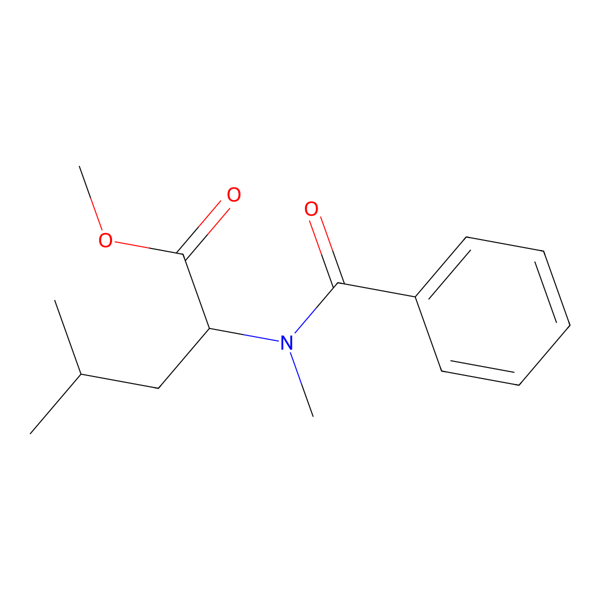 Methyl N-benzoyl-N-methyl-L-leucinate molecular structure, CAS 64991-36-2