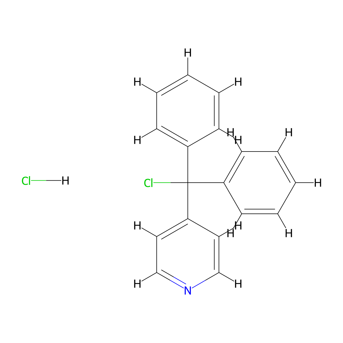 4-(Chlorodiphenylmethyl)pyridine hydrochloride molecular structure, CAS 64991-61-3