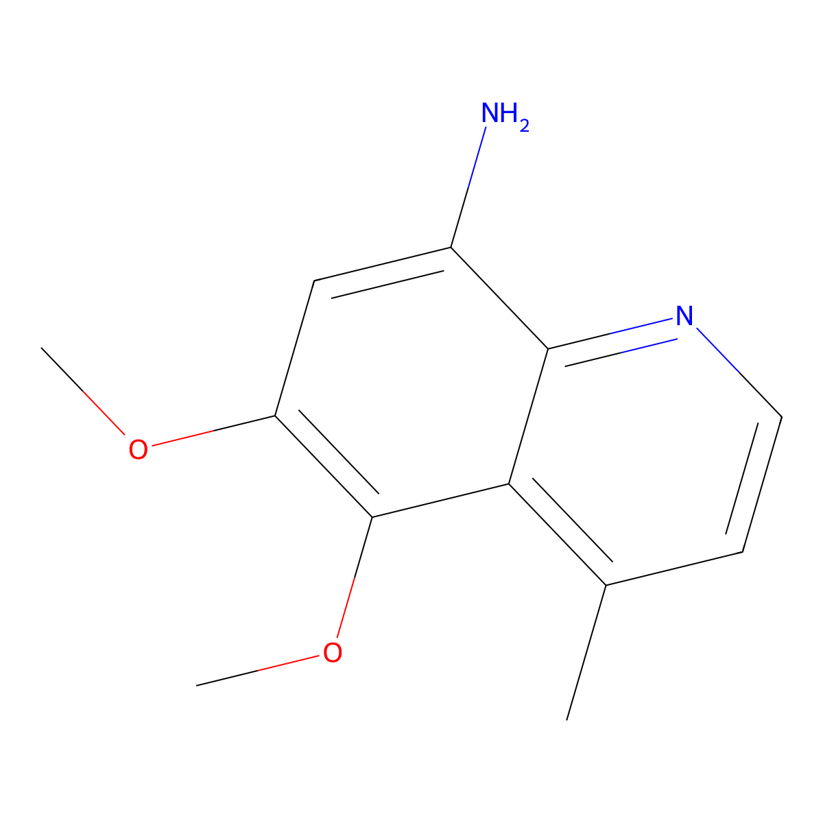 8-Amino-5,6-dimethoxy-4-methylquinoline molecular structure, CAS 64992-95-6