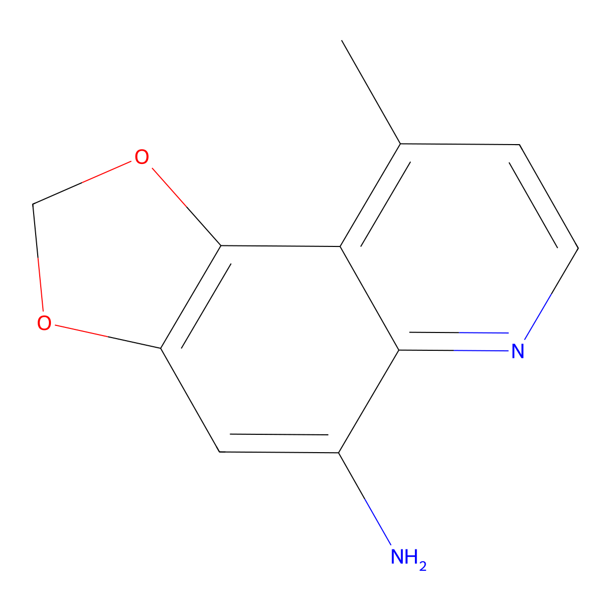9-methyl-2H-[1,3]dioxolo[4,5-f]quinolin-5-amine molecular structure, CAS 64993-06-2