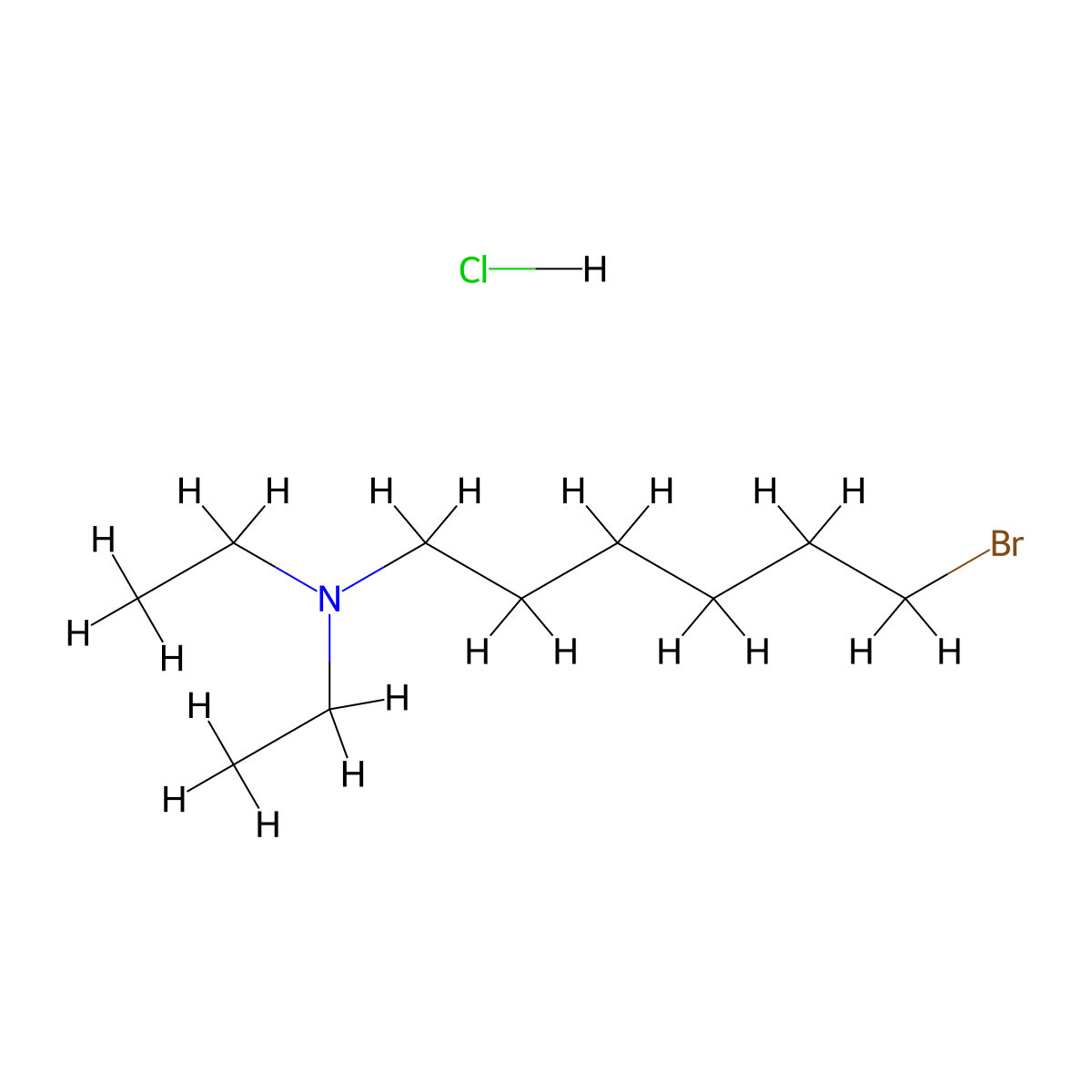 (6-Bromohexyl)diethylamine hydrochloride molecular structure, CAS 64993-14-2
