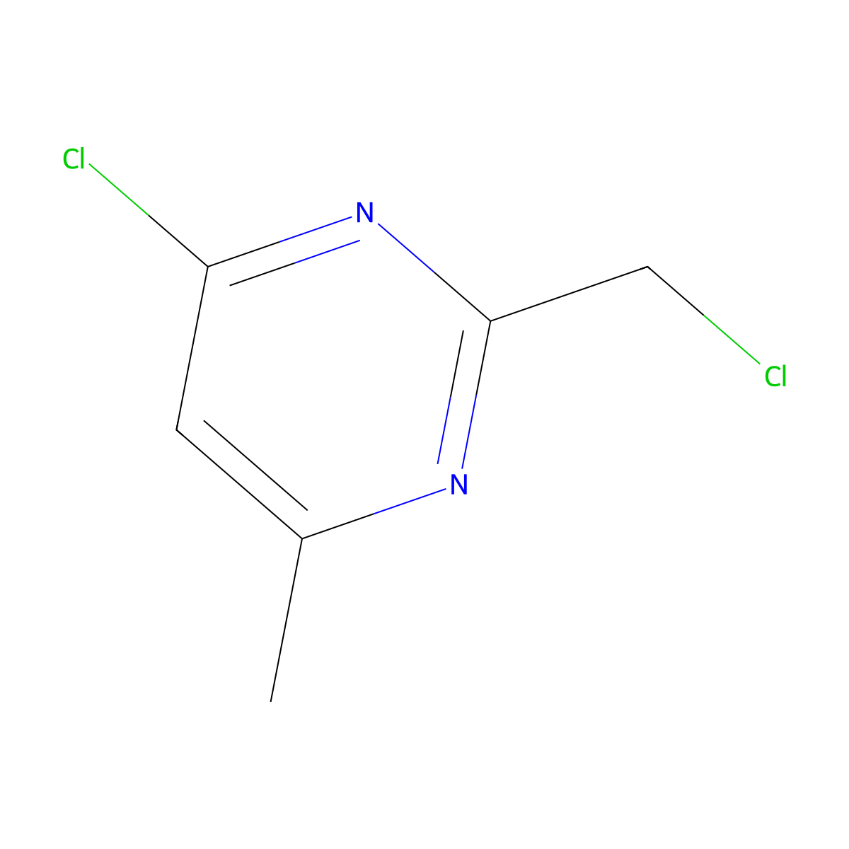 4-Chloro-2-(chloromethyl)-6-methylpyrimidine molecular structure, CAS 64994-45-2