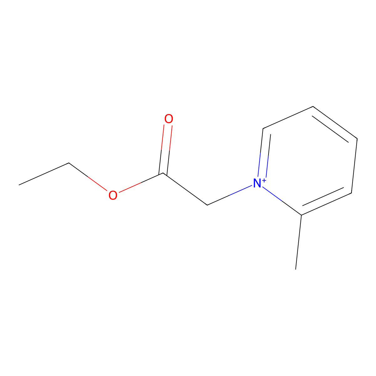 1-(2-Ethoxy-2-oxoethyl)-2-methylpyridinium molecular structure, CAS 64995-41-1