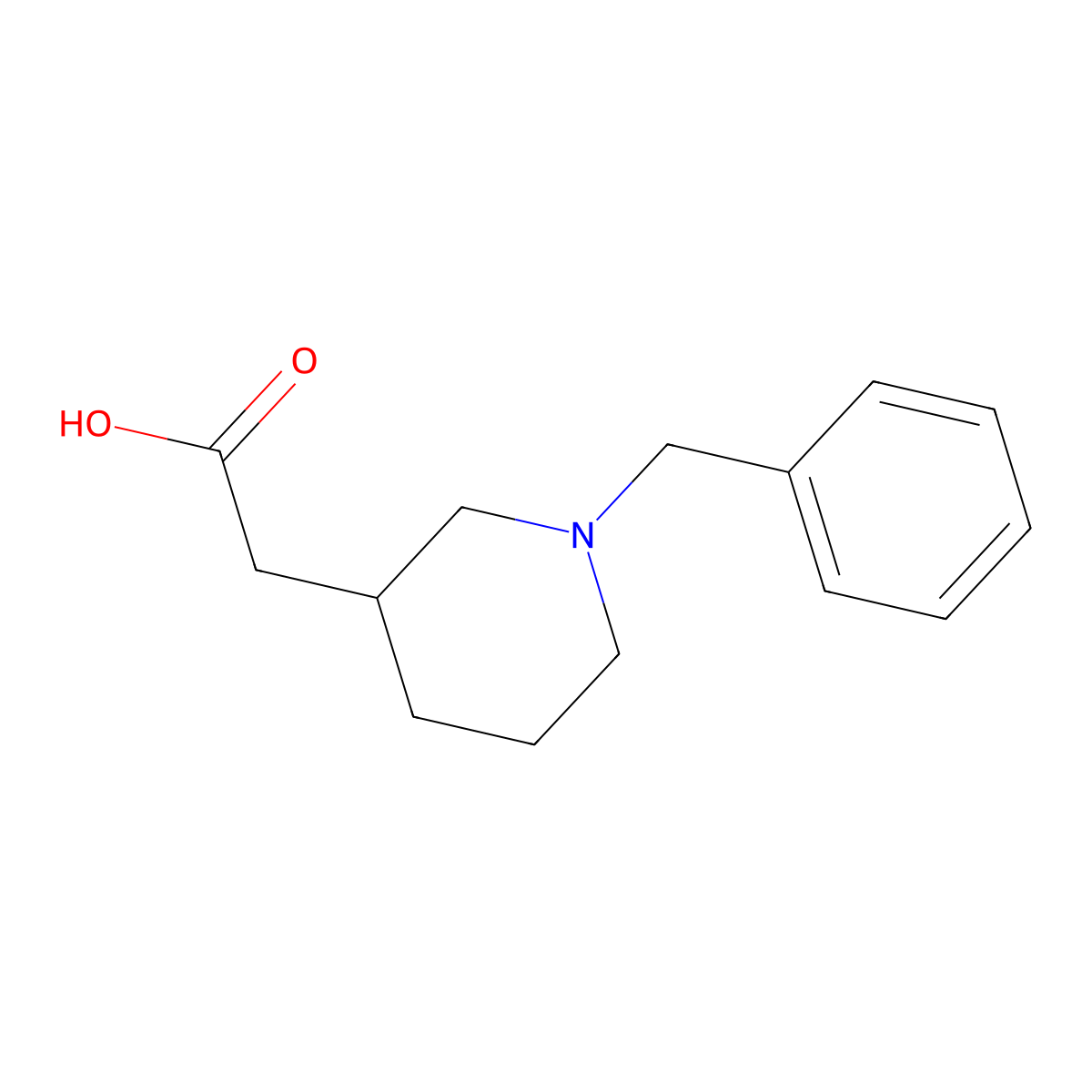 2-(1-Benzyl-3-piperidinyl)acetic acid molecular structure, CAS 64995-90-0