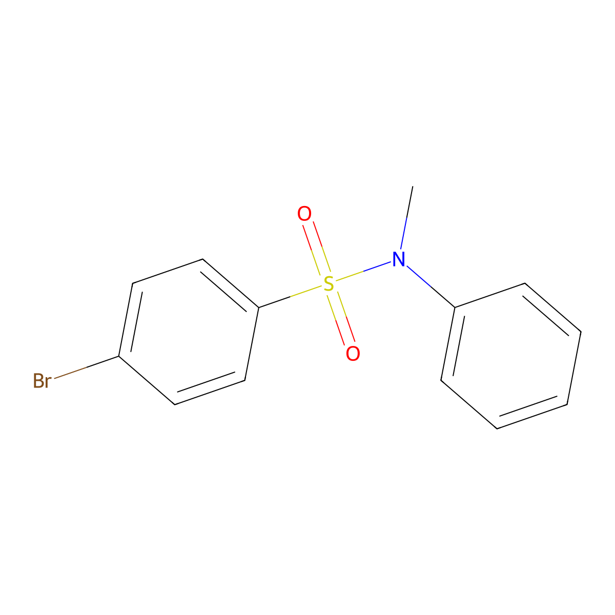 4-Bromo-N-methyl-N-phenylbenzenesulfonamide molecular structure, CAS 64999-91-3