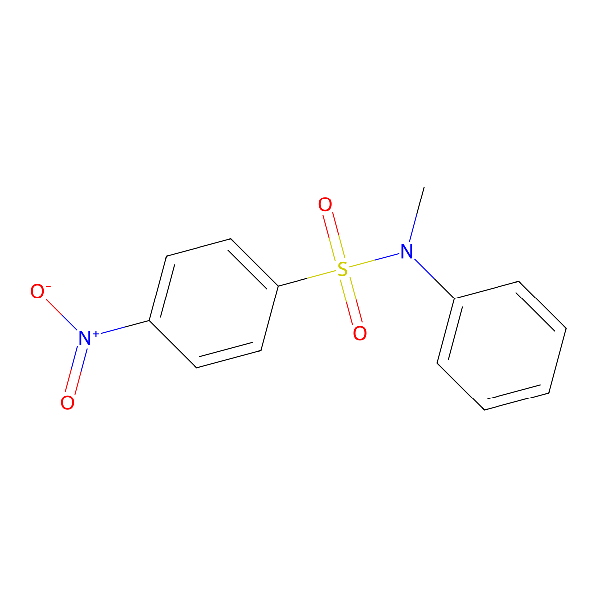 N-methyl-4-nitro-N-phenylbenzenesulfonamide molecular structure, CAS 64999-94-6