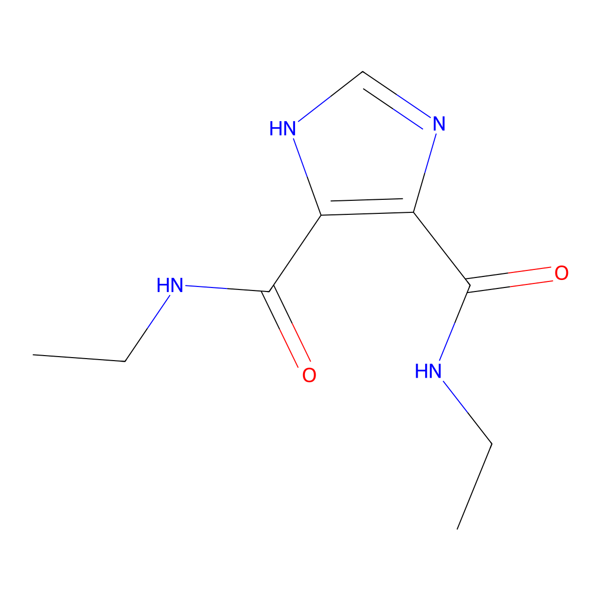 N4,N5-Diethyl-1H-imidazole-4,5-dicarboxamide molecular structure, CAS 65-21-4