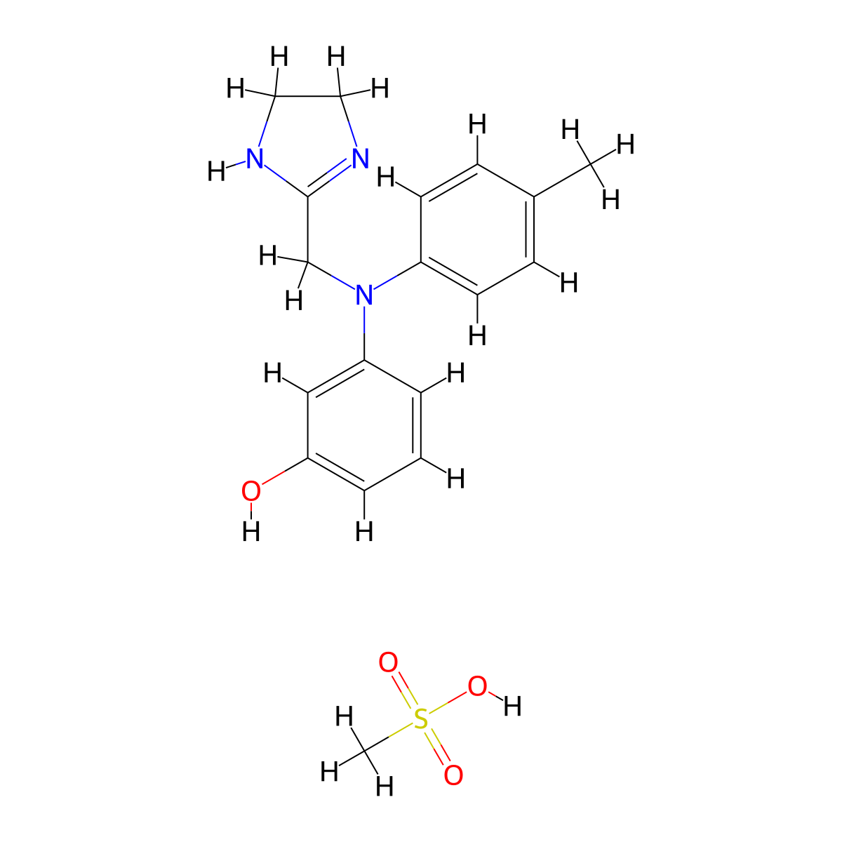 Phentolamine Methanesulfonate molecular structure, CAS 65-28-1