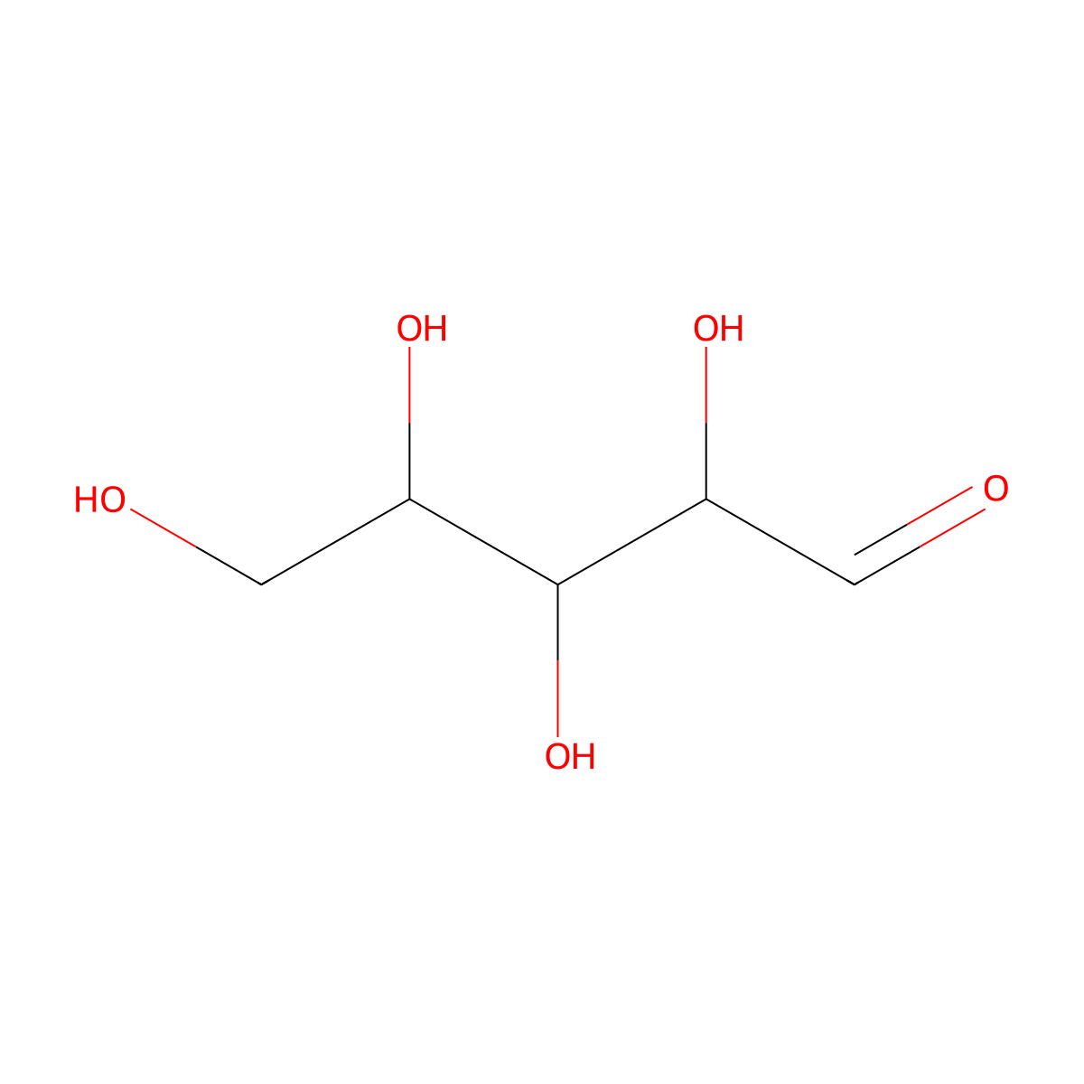Lyxose molecular structure, CAS 65-42-9