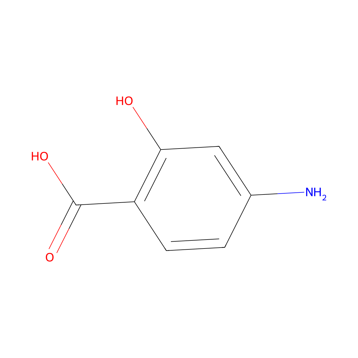 4-Aminosalicylic Acid molecular structure, CAS 65-49-6