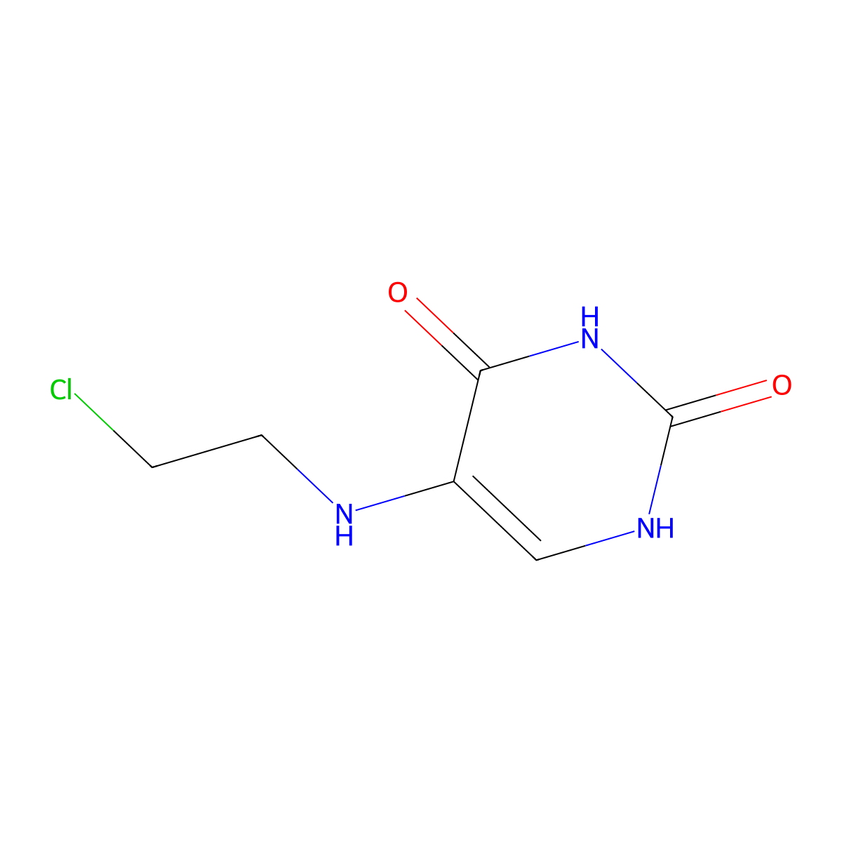 5-(2'-Chloroethyl)aminouracil molecular structure, CAS 65-68-9