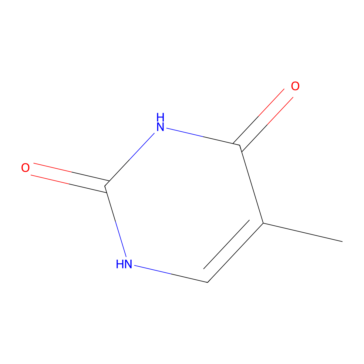 Thymine molecular structure, CAS 65-71-4